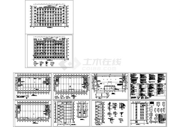 厂房设计_六层厂房全套建筑设计CAD图纸-图一