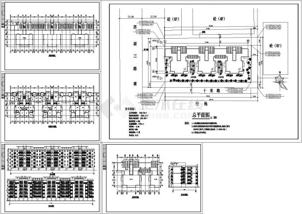 北京多层住宅楼平立面建筑设计CAD图纸-图一