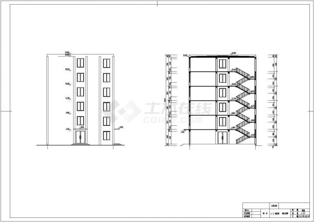 六层现浇钢筋混凝土框架结构中学教学楼建筑结构全套施工图，19张图纸-图一