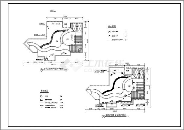 9.075x12.7m屋顶花园施工设计CAD参考图-图二