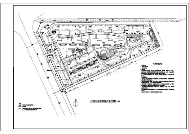 某小区室外电气管线CAD布置图-图一
