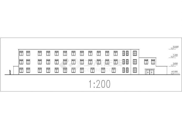 2300平米3层框架结构高档商务宾馆全套建筑设计CAD图纸-图二