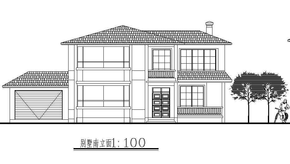 某二层框架结构新古典风格农村小康别墅设计cad全套建筑施工图（甲级院设计）