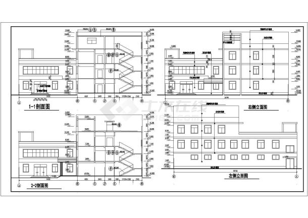 常州市武进区某临街3200平米3层框架结构商务酒店建筑设计CAD图纸-图二