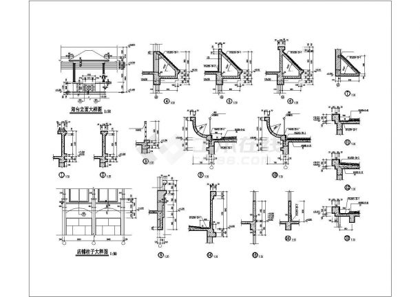 临街6100平米6层框架结构商业综合楼全套建筑设计CAD图纸-图二