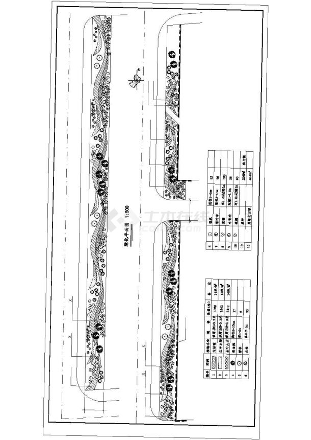 某市区道路绿化景观CAD图纸-图一