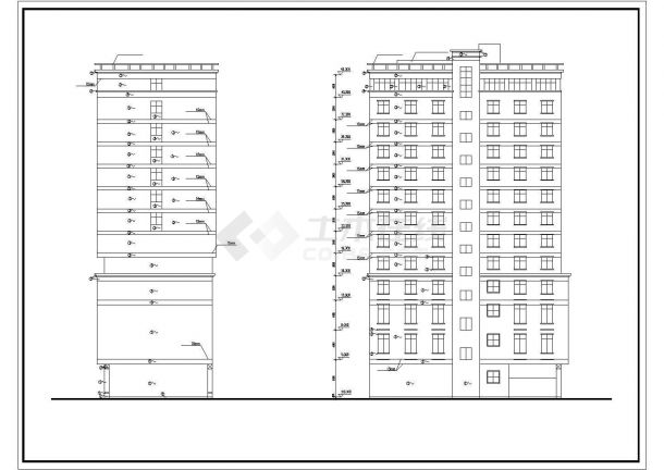 沧州市商业街1.2万平米13层框架结构商务酒店建筑设计CAD图纸-图一