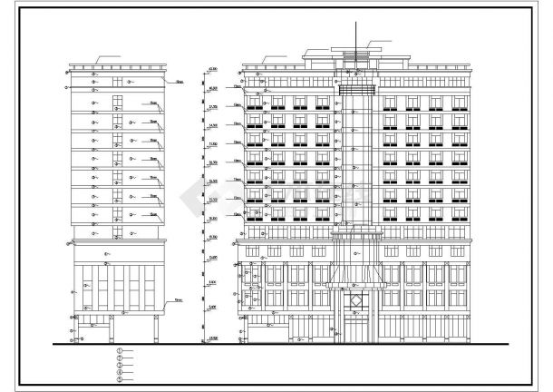 沧州市商业街1.2万平米13层框架结构商务酒店建筑设计CAD图纸-图二