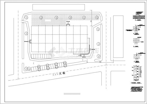 宁波市某商业街2800平米4层框架结构知名连锁超市建筑设计CAD图纸-图一
