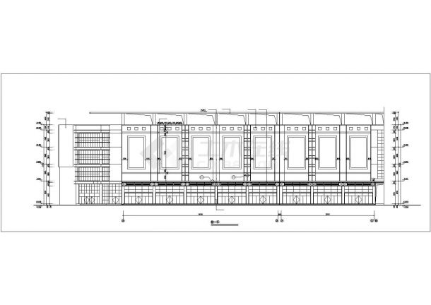 郑州某商业街1.1万平米左右4层框架结构百货商场建筑设计CAD图纸-图一