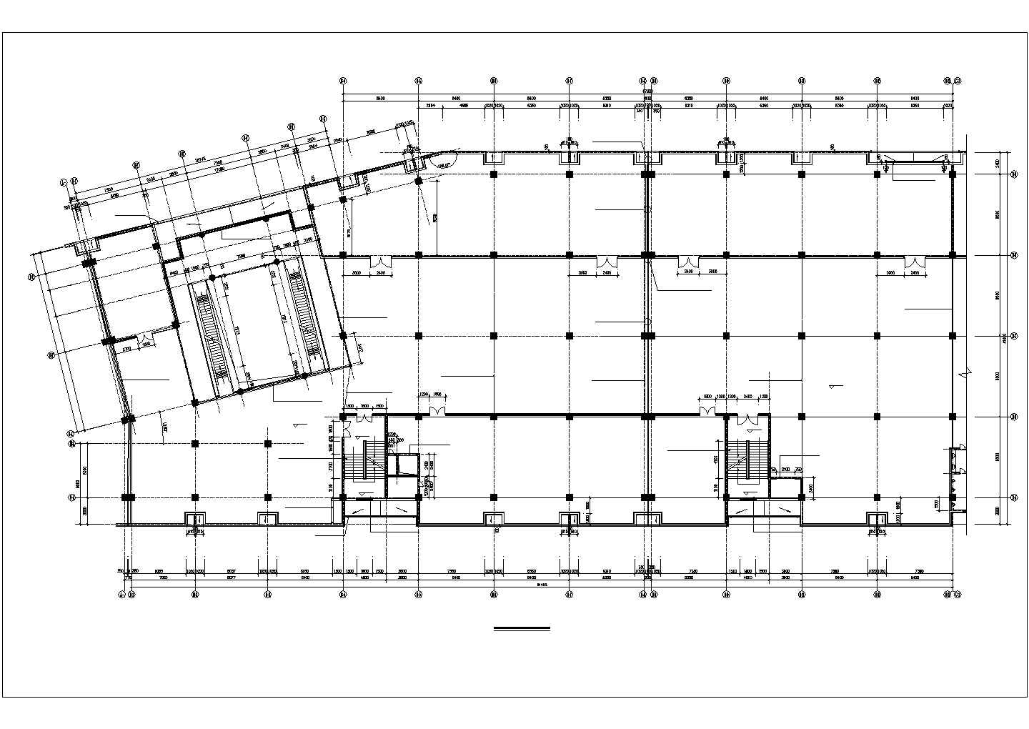 西安市1.8万平米四层框架结构购物商城全套建筑设计CAD图纸