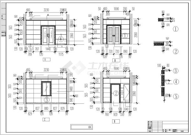 天津市某单位1100平米办公室平面布置设计CAD图纸-图二