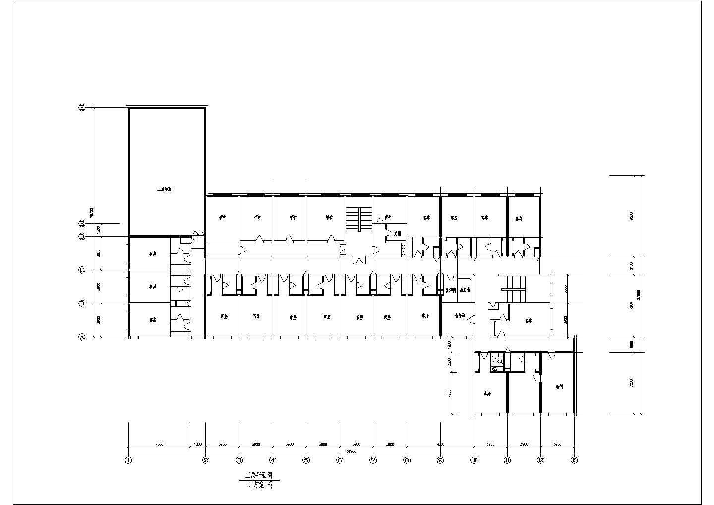 办公楼设计_【苏州】某多层综合办公楼其他建筑CAD设计平面图(含标准间A大样图)