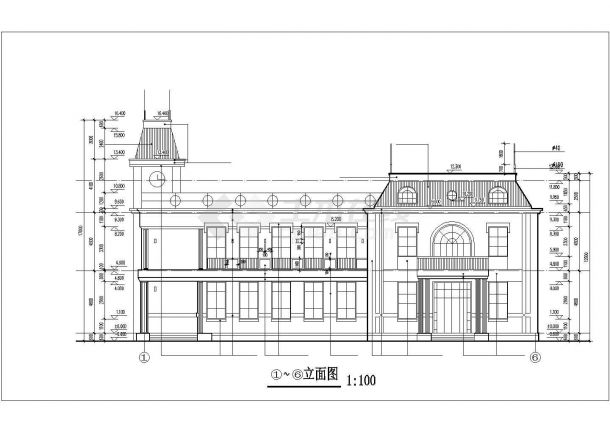 某艺术广告公司1200平米2层砖混结构办公楼建筑设计CAD图纸-图二