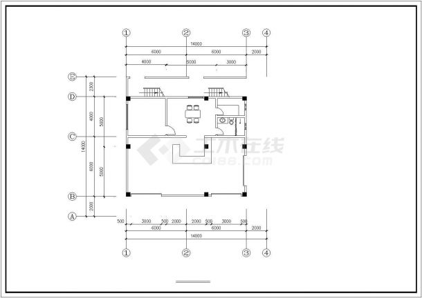 西安市某城中村1900平米6层砖混结构连锁旅馆建筑设计CAD图纸-图一