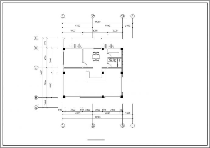 西安市某城中村1900平米6层砖混结构连锁旅馆建筑设计CAD图纸_图1