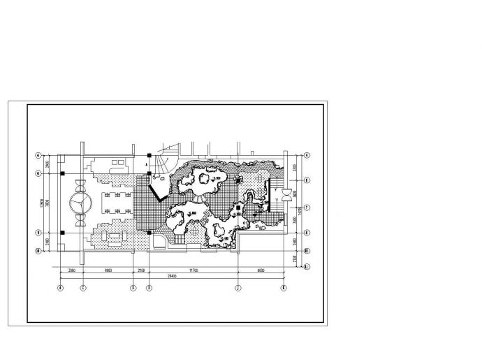 某屋顶花园布置设计CAD参考图_图1