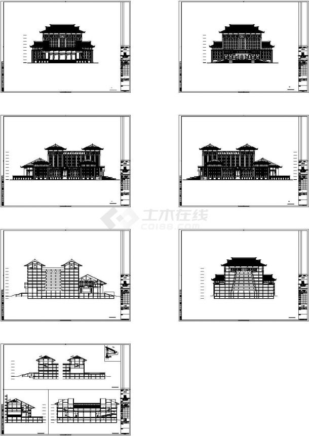 同济-厦门大学翔安校区图书馆建筑全套非常标准设计cad图纸-图二