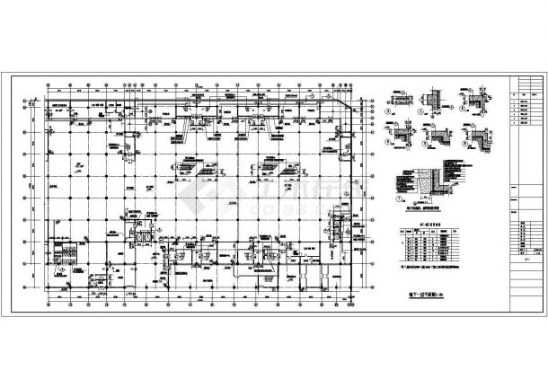 某大型百货商厦全套CAD设计图(含地下室底板、侧墙构造详图)-图二