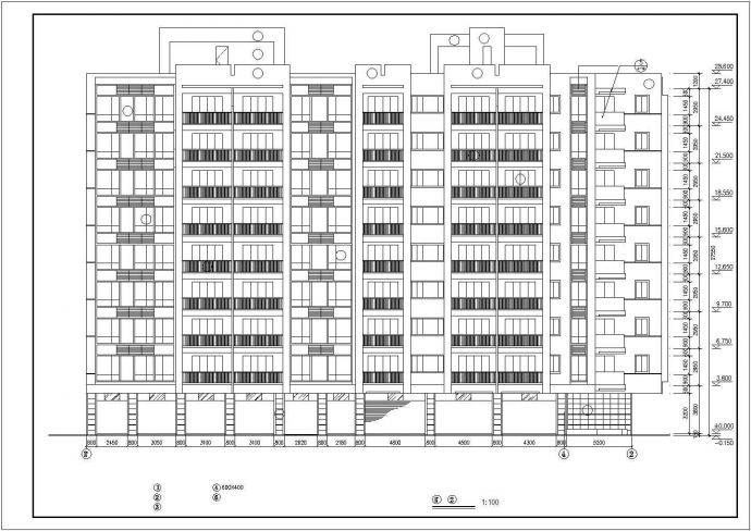 1.1万平米9层框架结构商务大酒店建筑设计CAD图纸（底层为架空层）_图1