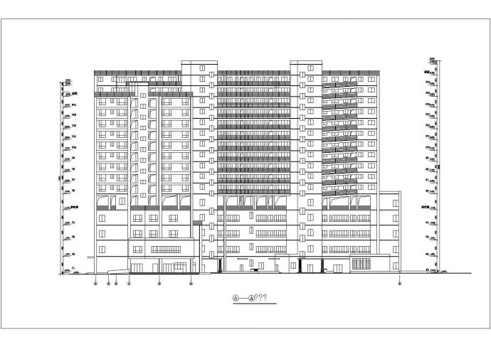 达州市商业街1.2万平米16层框架结构星级大酒店全套建筑设计CAD图纸_图1