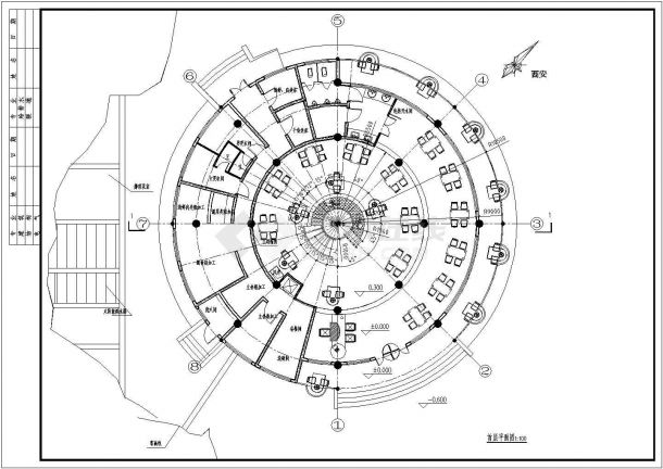 厦门市某度假村1200平米2层高档中餐厅建筑设计CAD图纸-图二