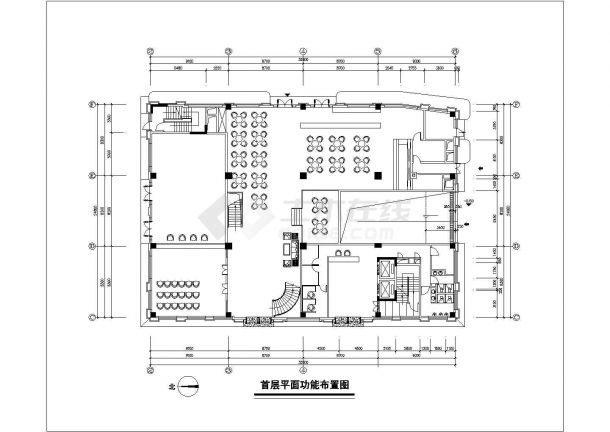 扬州市某7层高度商务酒店平面装修施工设计CAD图纸-图一