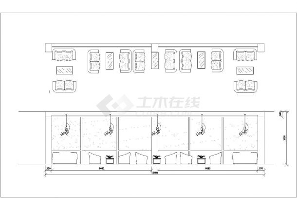上海徐汇区某商业街1200平米2层商务酒店装修施工设计CAD图纸-图二