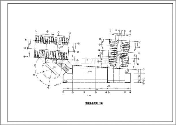 5900平米五层框架结构连锁宾馆建筑设计CAD图纸（含地下室）-图一