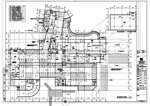 同济-瑞金宾馆基础接地平面全套非常实用设计cad图纸-图一