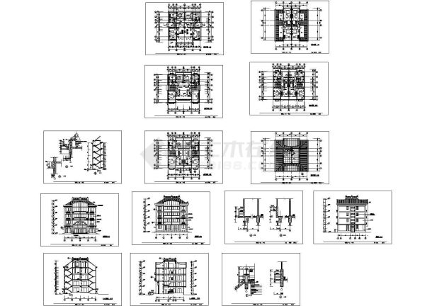 某5层私宅全套建筑施工cad图-图一