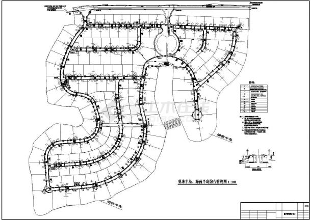 大型别墅区综合管线CAD设计-图一