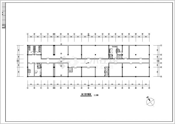 南京夫子庙附近某1.2万平米10层框架结构商务酒店建筑设计CAD图纸-图一