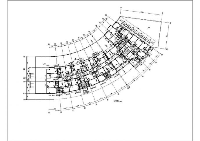 2万平米左右15层框架结构商住楼建筑设计CAD图纸（1-2层商用）_图1