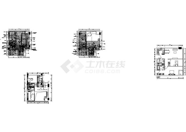 浙江精品loft风格98平两层别墅室内装修施工图-图一