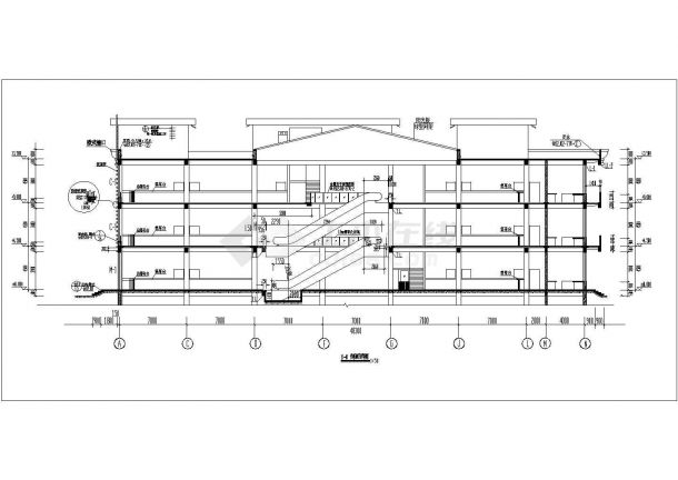 包头市某商业街2700平米3层框架结构美食城建筑设计CAD图纸-图二