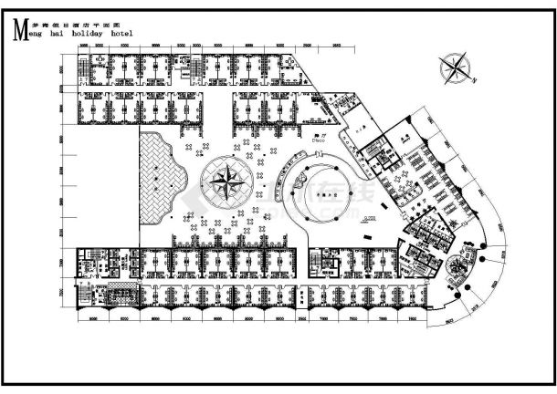 银川市某商业街1.4万平米8层框架结构商务酒店平面设计CAD图纸-图二