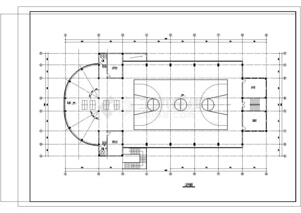 2层室内体育馆建筑设计图，含设计说明-图二