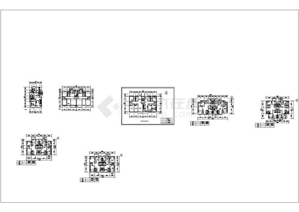 多层户型住宅施工设计cad图，共9张-图一