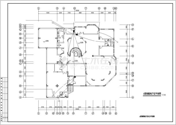某韩式风格别墅电气设计CAD规划图-图一