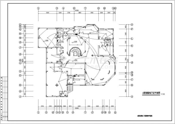 某韩式风格别墅电气设计CAD规划图-图二