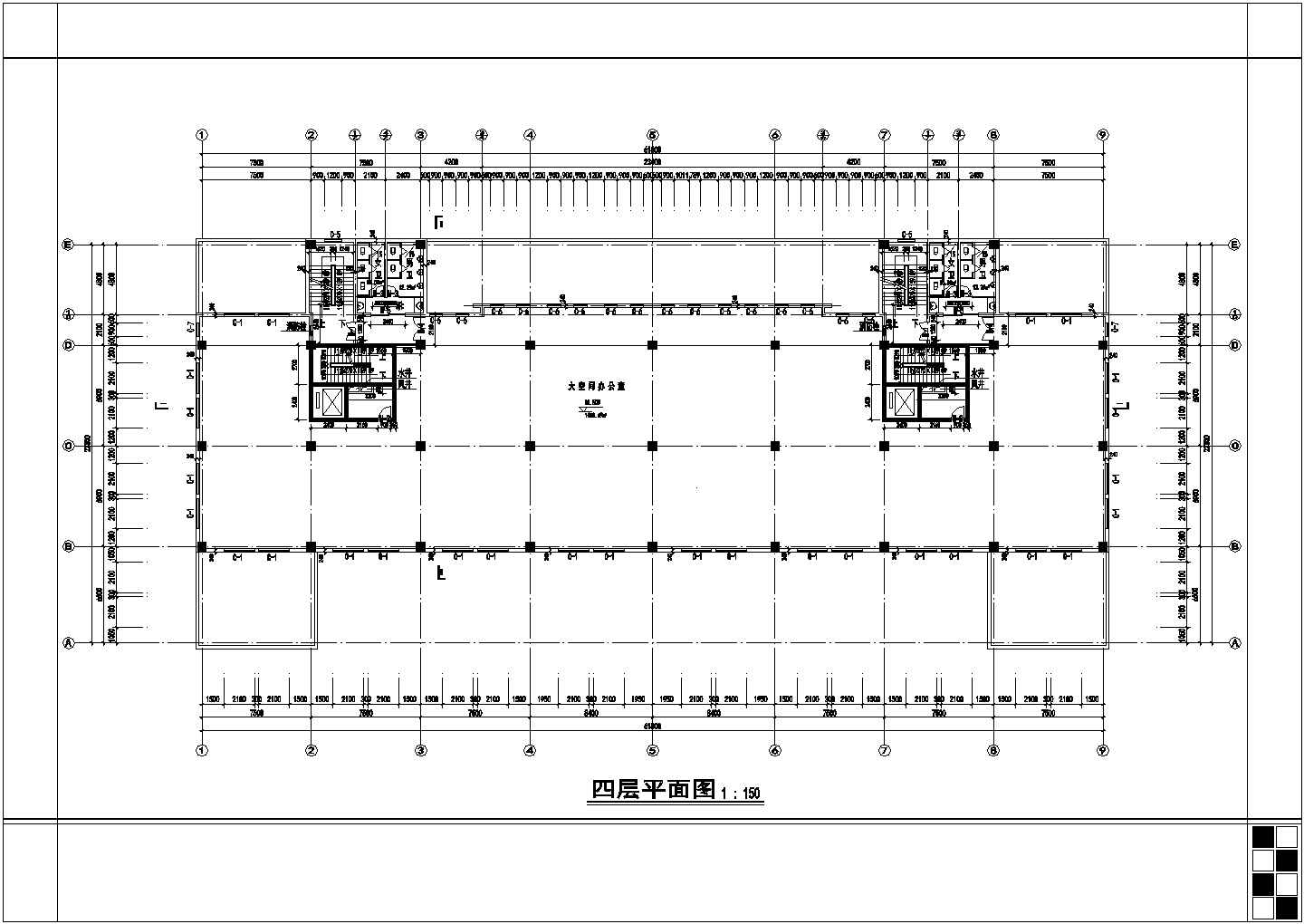 17层框架剪力墙结构商住楼平面设计CAD图纸（1-5层商用/含地下室层）