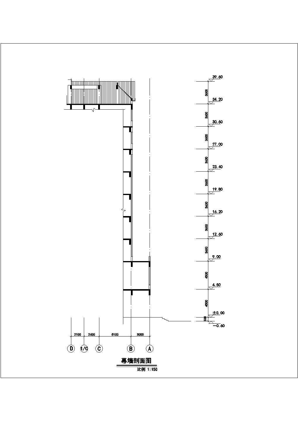 10层框架结构星级大酒店立面设计CAD图纸（含幕墙设计图）