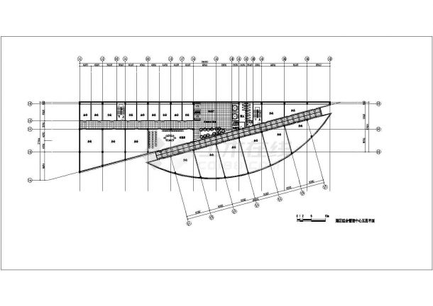 上海某船舶公司5层框架结构服务中心全套建筑设计CAD图纸-图一