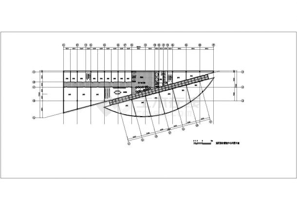 上海某船舶公司5层框架结构服务中心全套建筑设计CAD图纸-图二