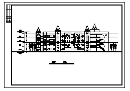 四层幼儿园综合楼建筑设计cad图，共九张-图一