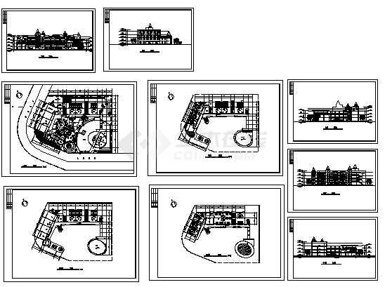 四层幼儿园综合楼建筑设计cad图，共九张-图二