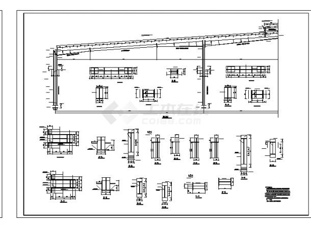 2套钢结构钢管制造厂车间设计施工cad图纸-图一