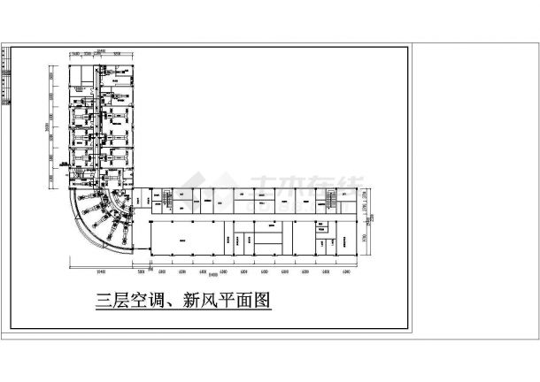 某市制药厂三层办公大楼空调系统设计cad施工图纸-图二