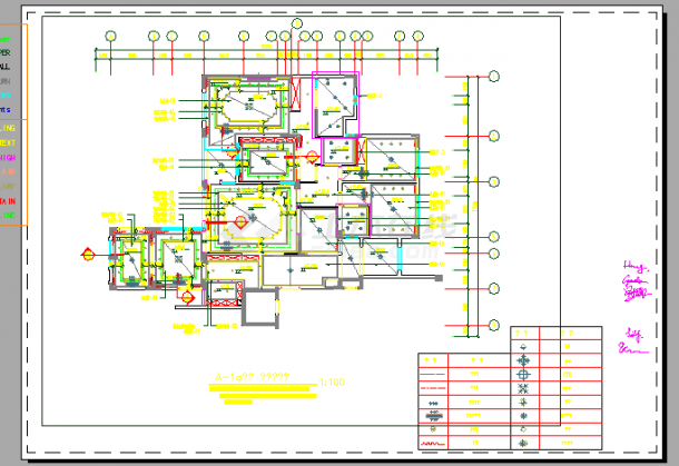 某二层豪华法式别墅室内装修设计cad全套施工图（含设计说明，含给排水设计，含电气设计）-图一